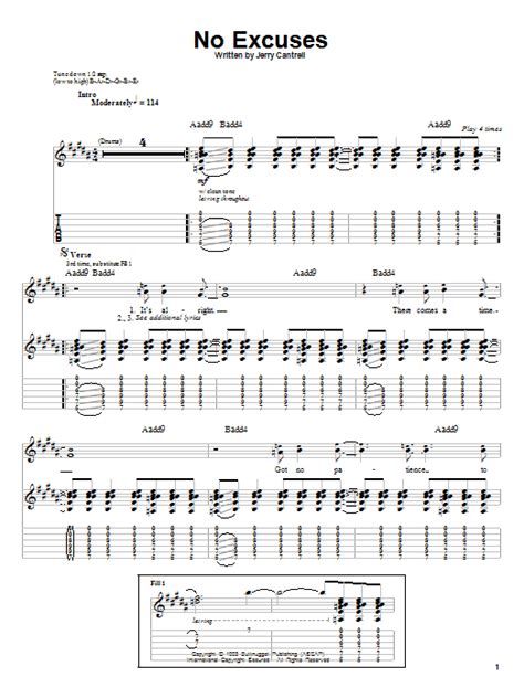 No Excuses by Alice In Chains - Guitar Tab Play-Along - Guitar Instructor