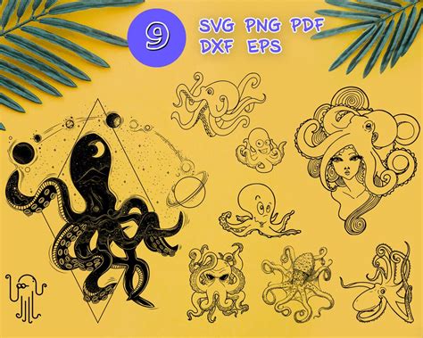 OCTOPUS SVG, Octopus Silhouette, Octopus Cut File, Octopus Clipart ...