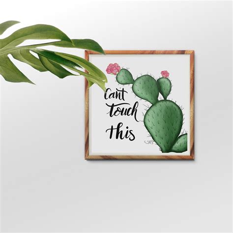 Cant Touch This Cactus Poster | Etsy