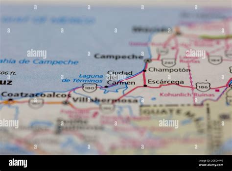 Ciudad Del Carmen Mexico shown on a road map or Geography map Stock Photo - Alamy