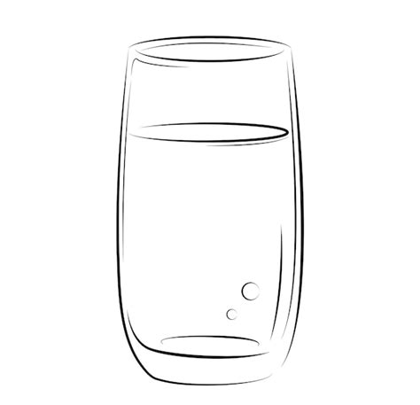 Premium Vector | Hand drawn sketch style water glass