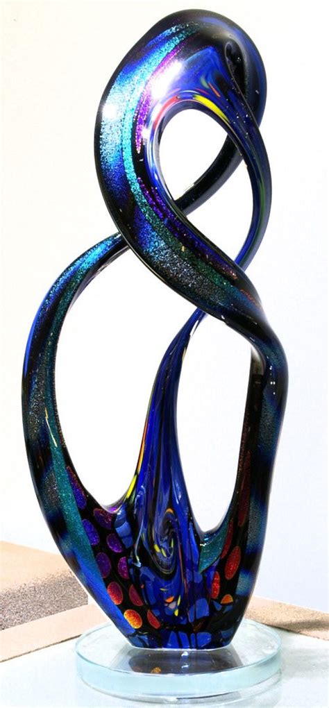 Dichroic glass sculpture identified only as JM CONT SB 2H - H Dichroic Glass, Vases, Glass Art ...