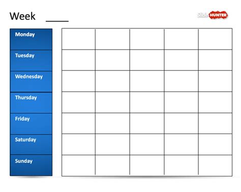 Free Classic Weekly Calendar Template for PowerPoint - Free PowerPoint Templates - SlideHunter.com