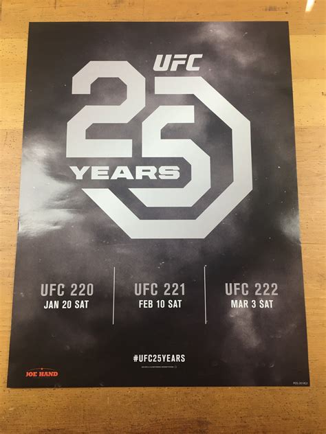 UFC 25 Years - 2017 Poster UFC 220, 221, 222 – Sold Out Posters