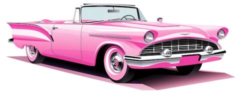 Premium AI Image | Illustration of a pink classic convertible car Pink car on the background ...