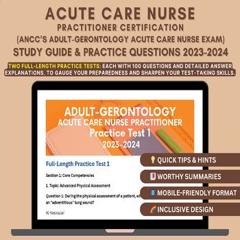 Adult-Gerontology Acute Care Nurse Practitioner Certification 2023-2024