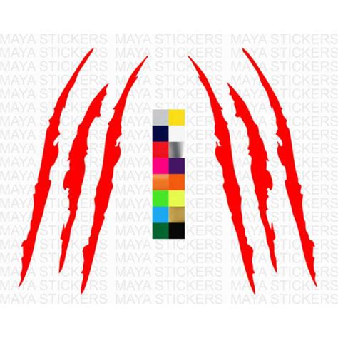 Monster claw stickers in custom colors and sizes