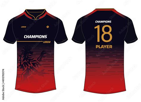 Sports jersey t shirt design concept vector template, Cricket jersey ...