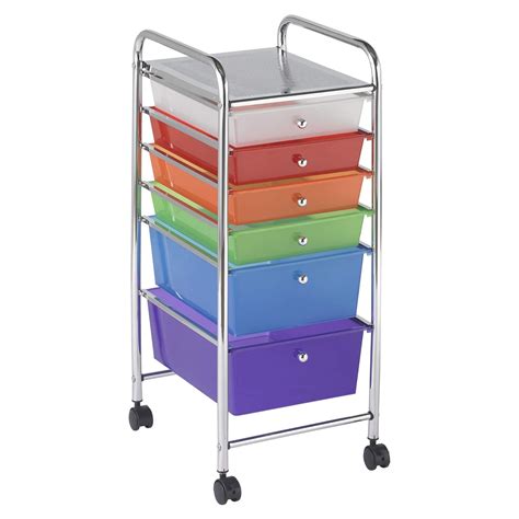 Amazon.com: ECR4Kids 6-Drawer Mobile Organizer, Storage Cart, Assorted ...