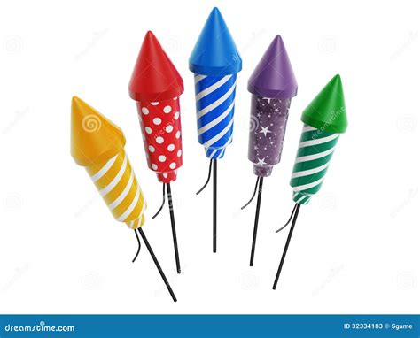 Colorful Rocket Fireworks Stock Photos - Image: 32334183