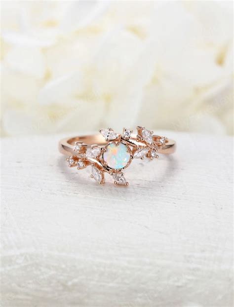 Opal Engagement Ring Rose Gold, Princess Cut Engagement Rings, Simple Engagement Rings ...