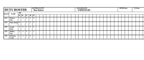 Duty Roster Maker