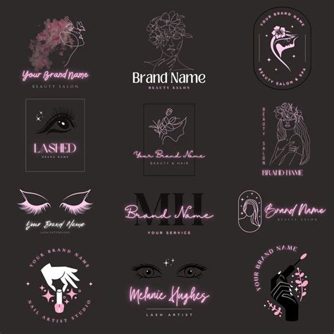 Premade Neon Pink Luxury Beauty Logo Salon/esthetician Canva Editable ...