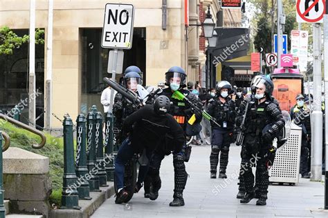 Riot Police Officer Knocks Protester His Editorial Stock Photo - Stock Image | Shutterstock