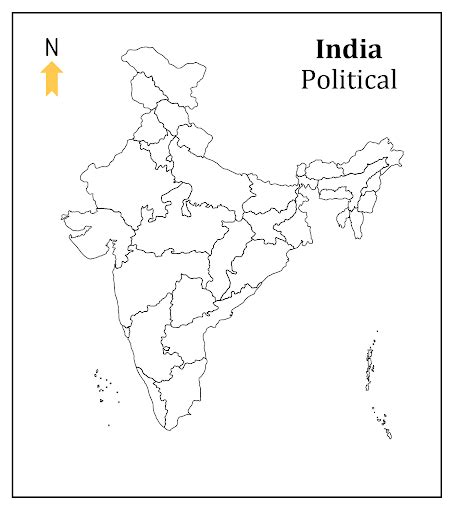 India Political Map Hd Blank