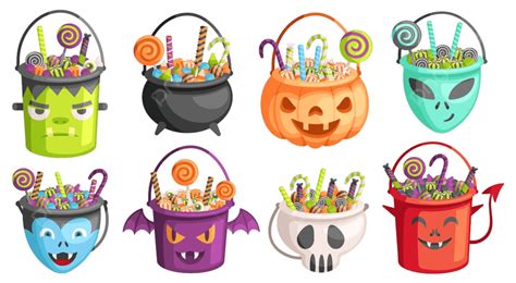 Halloween Buckets Candy Bag Treat, Tasty, Basket, Autumn PNG and Vector ...