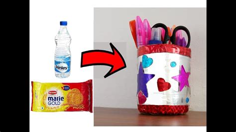 Best out of waste craft ideas from Plastic Bottle & Biscuit wrapper ...