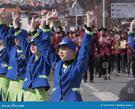 Baton Twirlers in Spring Parade Editorial Stock Photo - Image of happy, arms: 143611953