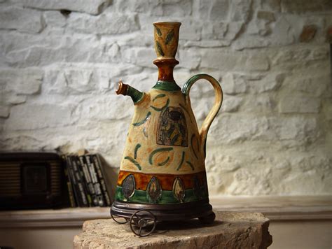 Handmade Decorative Colorful Ceramic Teapot with Iron Elements ...