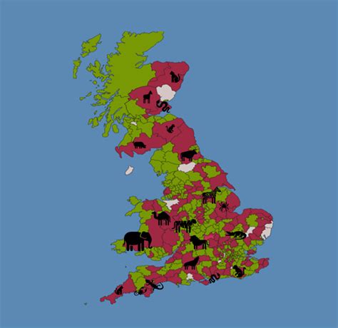 UK Dangerous Wild Animals Map - Wild Animals Locked in Homes