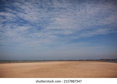 Very Long Sandy Beach Blue Sky Stock Photo 2157887347 | Shutterstock