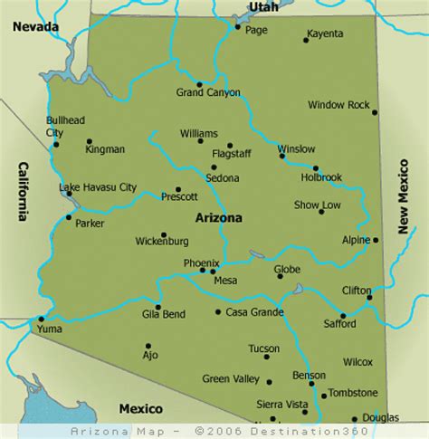 Az State Map With Cities | US States Map