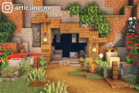 Here's a simple mine entrance for your town! What do you think? : r/Minecraft