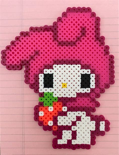 my melody perler bead sprite fuse sanrio template iron hama japan korean american cutesy core ...