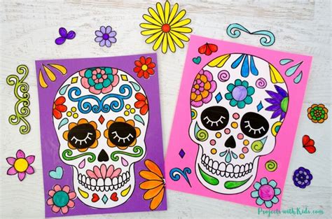 Easy Paper Sugar Skull Craft - Projects with Kids