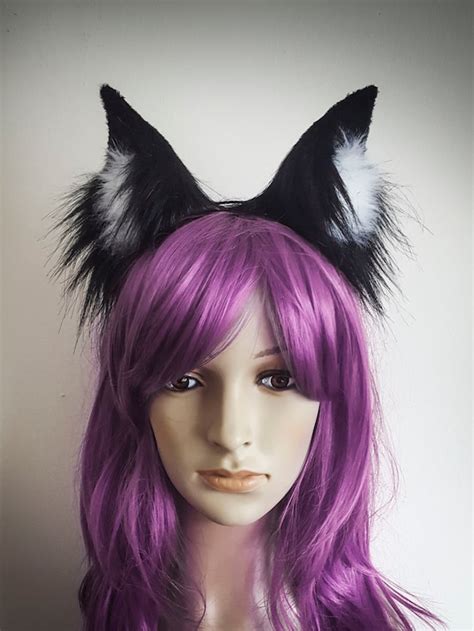 Ahri Black & White Fluffy Fox Anime Cosplay by AccessoriumShop