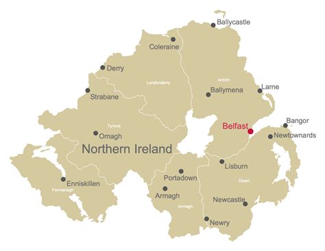 Map Of Northern Ireland Counties And Cities