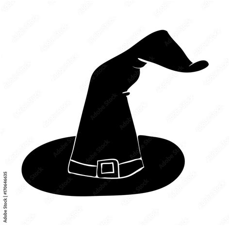 witch hat cartoon silhouette vector symbol icon design. Beautiful ...