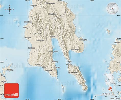 Shaded Relief Map of Southern Leyte