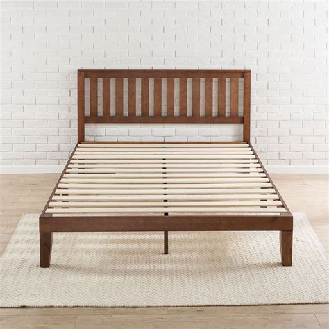 Queen size Mission Style Solid Wood Platform Bed Frame with Headboard ...