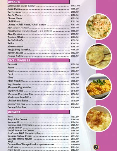 Menu - The Little India Restaurant