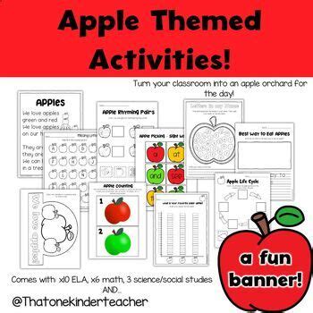 Apple Day Activities - Themed Day by That One Kinder Teacher | TPT