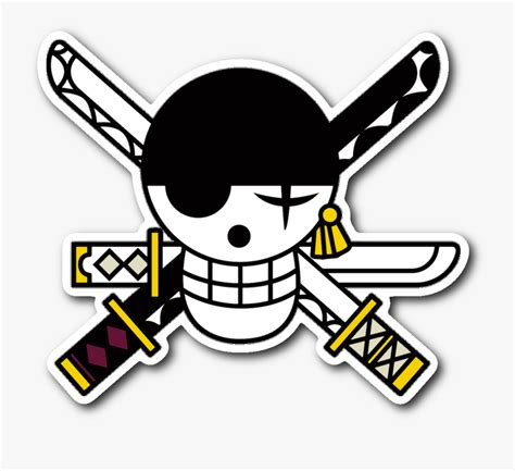 Zoro"s Jolly Roger Sticker - One Piece Zoro Symbol , Free Transparent ...