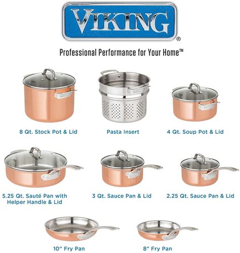 Lot Detail - Viking Culinary Copper Stainless Steel Cookware Set, 13 Piece