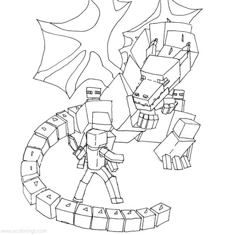 Ender dragon minecraft coloring pages - glopray