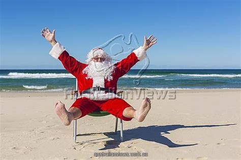 Santa Claus at the Beach as a 14x12 (36x31 cm) Framed Print ...