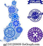 12 Collage Finland Map Of Gears Clip Art | Royalty Free - GoGraph