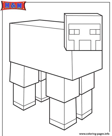 Minecraft Sheep Coloring page Printable