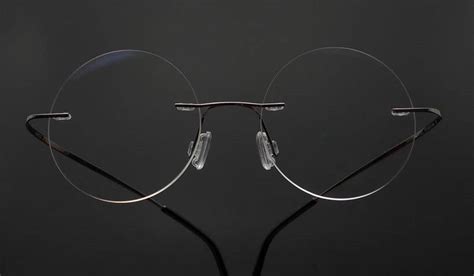 Vintage Rimless Steve Jobs Mens Round Titanium Eyeglasses Glasses Frames Rx - Eyeglass Frames