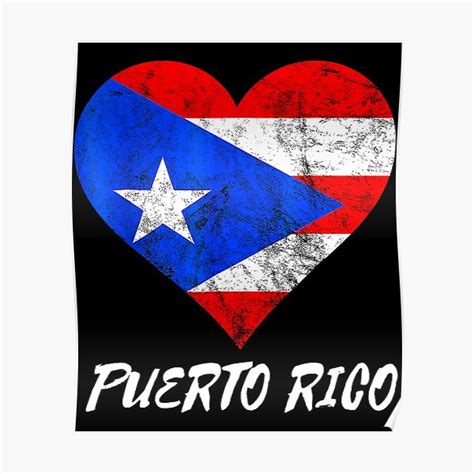 "Puerto Rico Heart Puertorro Puerto Rican Flag Boricua Roots" Poster ...