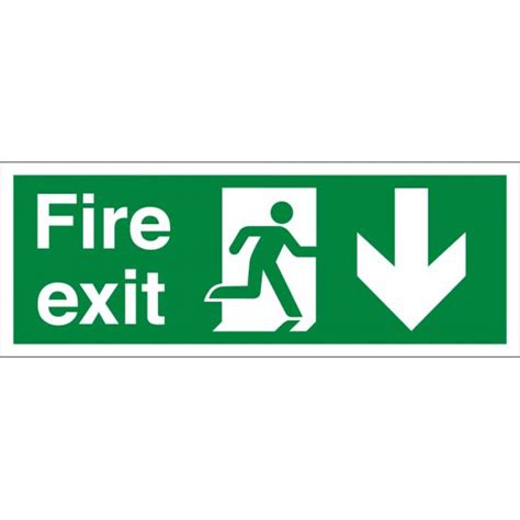 Fire Exit Arrow Down Signs - from Key Signs UK