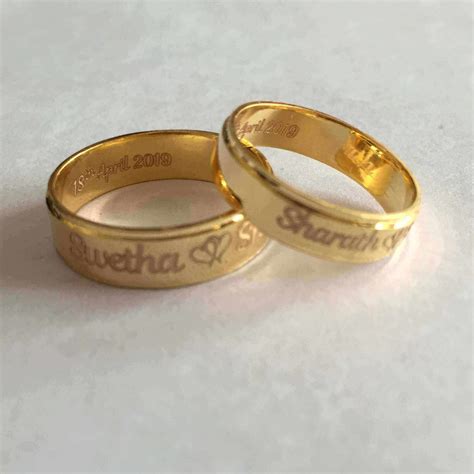 Lovely Name Engraved Couple Rings