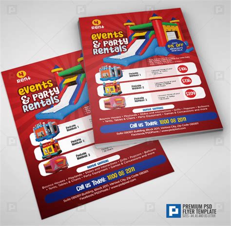 Party Rentals Promotional Flyers - PSDPixel