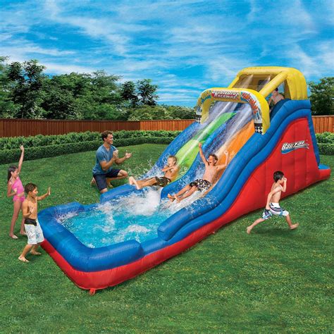 Banzai Double Drop Raceway 2 Lane Inflatable Kids Bounce Water Slide (Open Box) 191124331207 | eBay