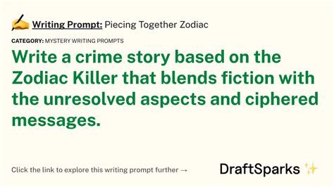 Writing Prompt: Piecing Together Zodiac • DraftSparks