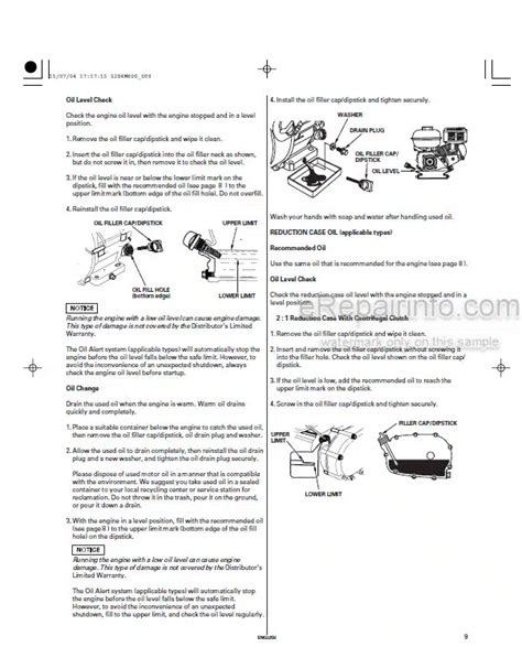 Honda GX120 GX160 GX200 Operation Manual Engine ENG ESP FRA GER